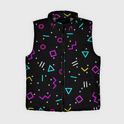 Женский жилет Colored neon geometric shapes, цвет: 3D-светло-серый