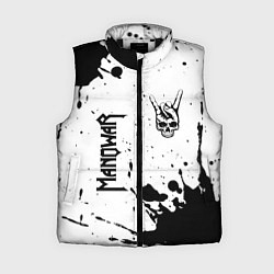Женский жилет Manowar и рок символ на светлом фоне