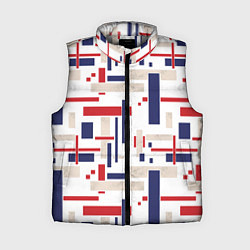 Женский жилет Геометрический узор Орион красно-синий на белом