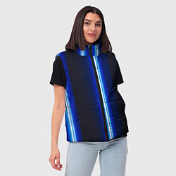 Женский жилет Неоновое синее свечение, цвет: 3D-черный — фото 2