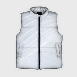 Женский жилет Серый фон и белые линии, цвет: 3D-светло-серый
