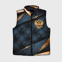 Женский жилет Золотой герб России на объемном фоне, цвет: 3D-красный