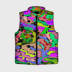 Женский жилет Разноцветный клетчатый камуфляж