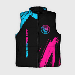 Женский жилет Manchester City - neon gradient: надпись, символ