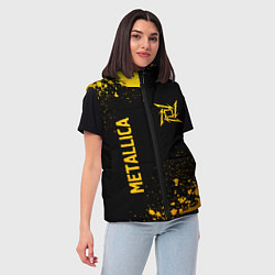 Женский жилет Metallica - gold gradient: надпись, символ, цвет: 3D-черный — фото 2