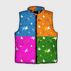 Женский жилет Яркий разноцветный модный звездный узор
