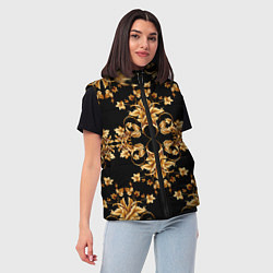 Женский жилет Золотая гжель узор, цвет: 3D-светло-серый — фото 2