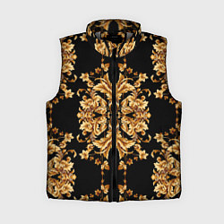 Женский жилет Золотая гжель модные цветы, цвет: 3D-светло-серый