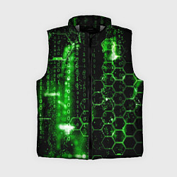 Женский жилет Зелёный программный код, цвет: 3D-светло-серый