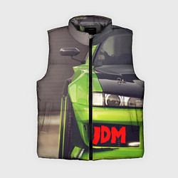Женский жилет JDM машина зеленая тюнингованная, цвет: 3D-черный