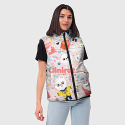 Женский жилет Skzoo Jinniret pattern cartoon avatar, цвет: 3D-светло-серый — фото 2