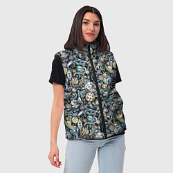 Женский жилет Космонавт, ракета и планета, цвет: 3D-черный — фото 2