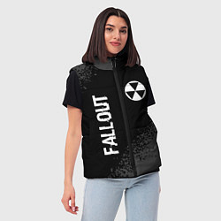 Женский жилет Fallout glitch на темном фоне: надпись, символ, цвет: 3D-черный — фото 2