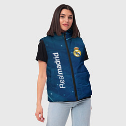 Женский жилет Real madrid голубая абстракция, цвет: 3D-черный — фото 2