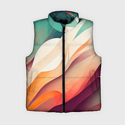 Женский жилет Акварельная нарисованная абстракция, цвет: 3D-черный