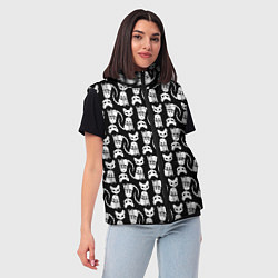 Женский жилет Скелет кошки - Halloween pattern, цвет: 3D-красный — фото 2