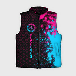 Женский жилет Mercedes - neon gradient: по-вертикали, цвет: 3D-черный