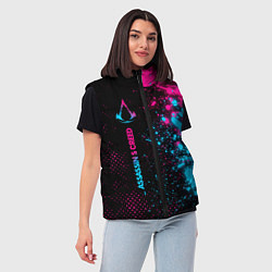 Женский жилет Assassins Creed - neon gradient: по-вертикали, цвет: 3D-черный — фото 2
