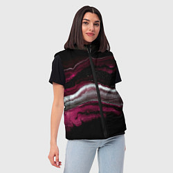 Женский жилет Розовые и белые волны песка в абстракции, цвет: 3D-светло-серый — фото 2