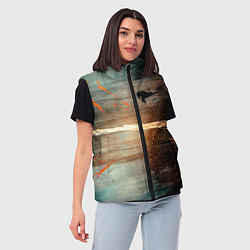Женский жилет Светло-синий абстрактный фон и брызки красок, цвет: 3D-светло-серый — фото 2