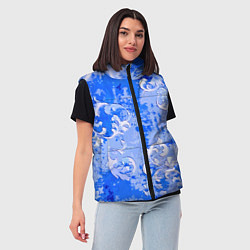 Женский жилет Растительный орнамент - паттерн, цвет: 3D-светло-серый — фото 2