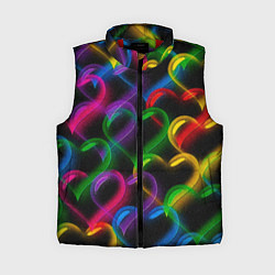Женский жилет Граффити - неоновые сердца, цвет: 3D-красный