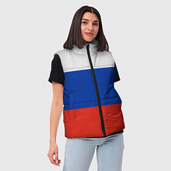 Женский жилет Триколор - флаг России плетёный, цвет: 3D-светло-серый — фото 2