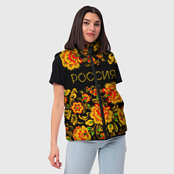 Женский жилет РОССИЯ роспись хохлома, цвет: 3D-светло-серый — фото 2