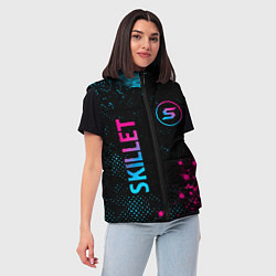 Женский жилет Skillet - neon gradient: надпись, символ, цвет: 3D-черный — фото 2