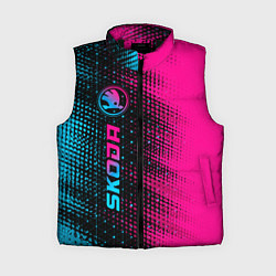 Женский жилет Skoda - neon gradient: по-вертикали, цвет: 3D-черный
