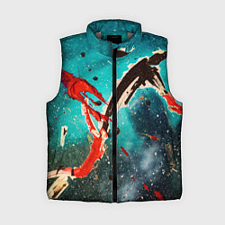 Женский жилет Голубой туман и брызки красок