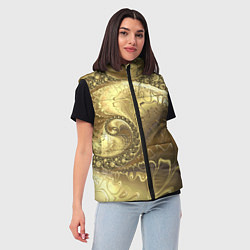 Женский жилет Золотая абстракция, цвет: 3D-черный — фото 2