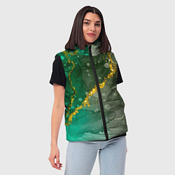 Женский жилет Изумрудная фантазия, цвет: 3D-черный — фото 2