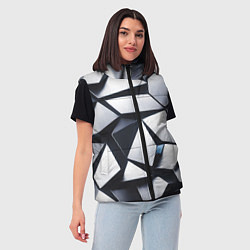 Женский жилет Объемные кристаллы - паттерн, цвет: 3D-черный — фото 2