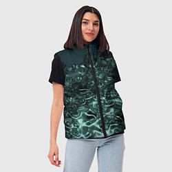 Женский жилет Абстрактный голубой жидкий металл, цвет: 3D-красный — фото 2