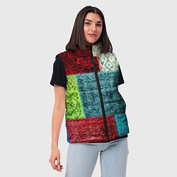 Женский жилет Patchwork - art, цвет: 3D-красный — фото 2