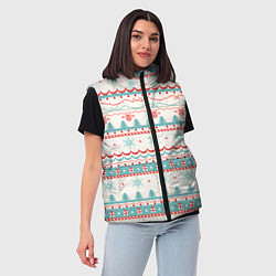 Женский жилет Новогодний свитер, но без оленей, цвет: 3D-светло-серый — фото 2