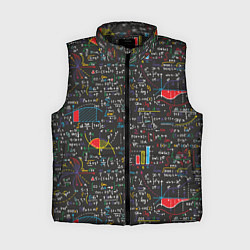 Женский жилет Шпаргалка по математике с формулами, цвет: 3D-черный