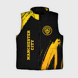 Женский жилет Manchester City - gold gradient: надпись, символ