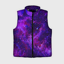 Женский жилет Неоновый космос и звезды, цвет: 3D-светло-серый