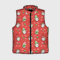 Женский жилет Новогодние гномы-паттерн