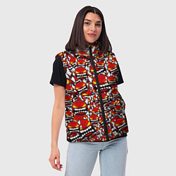 Женский жилет Геометри Даш демоны паттерн, цвет: 3D-черный — фото 2