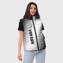 Женский жилет Nirvana glitch на светлом фоне: по-вертикали, цвет: 3D-черный — фото 2