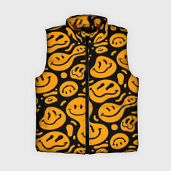 Женский жилет Растекающийся оранжевый смайл, цвет: 3D-красный
