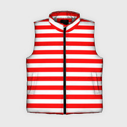 Женский жилет Красный полосатый новогодний леденец, цвет: 3D-светло-серый