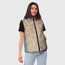 Женский жилет Синие, белые и красные камни, цвет: 3D-черный — фото 2