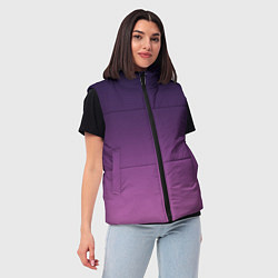 Женский жилет Пурпурный-лиловый градиент, цвет: 3D-светло-серый — фото 2