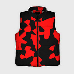 Женский жилет Черно-красный авторский арт, цвет: 3D-светло-серый