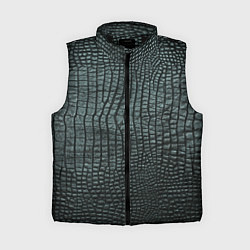 Женский жилет Кожа крокодила - fashion, цвет: 3D-черный