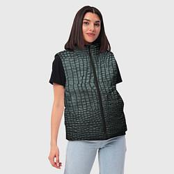 Женский жилет Кожа крокодила - fashion, цвет: 3D-черный — фото 2